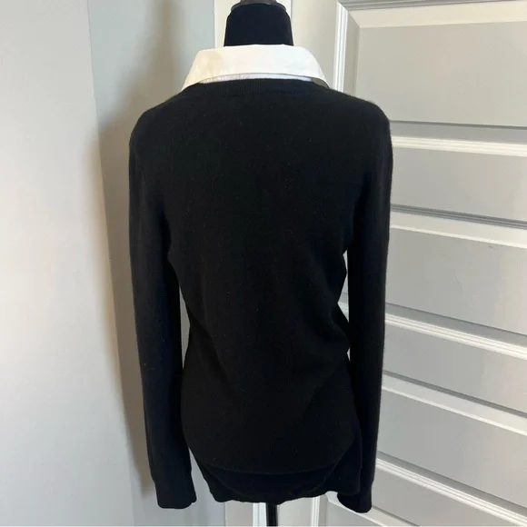 Vince 100% Cashmere Cardigan with Attached Shirt Collar - Picture 2 of 5